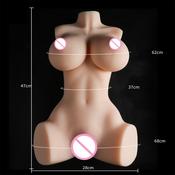 Made in Dongguan 6.4 KG Soft Material Breast Pussy Anus Masturbation female torso sex doll without head by automaticwoman